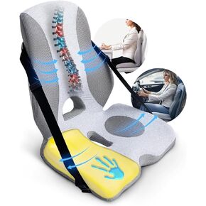 Lumbar Support Pillow for Office Chair, Back Support for Chair, Recliner, Gaming Chair, Ergonomic Memory Foam Car Seat Cushion for Back Tailbone Sciatica Pain Relief Wheelchair Travel