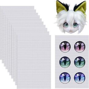 Fursuit Eye Plastic Mesh 0.5mm Waterproof Printable PVC Sublimated Net for Furry Costume Roleplay, Fursuits, Sculpting, Props, Handicrafts, Home Decor 10pc (11.81x7.87“, White)