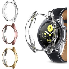 3 عبوات من واقي الشاشة متوافق مع Samsung Galaxy Watch 3 مقاس 41 مم، جراب NAHAI TPU مطلي فائق النحافة ومقاوم للصدمات وغطاء ممتص للصدمات كامل لساعة Galaxy Watch 3 مقاس 41 مم