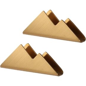 enyuwlcm Metal Business Card Holder for Desk Stainless Steel Business Card Stand for Office Tabletop Counter Organizer 2 Pack (Silver)