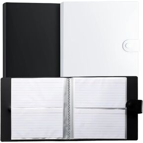 2 Pcs Index Card Holder Index Card Binder Organizer Pouches Clear Plastic Holder Flashcard Organizer Filing Products with Divider for Office, 160 Page, Hold 320 Piece(3 x 5 Inch)