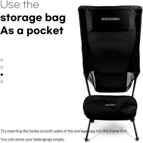 كراسي تخييم مدمجة عالية الظهر، كرسي ظهر خفيف الوزن مع مسند للرأس، كرسي محمول قابل للطي للتخييم، المشي لمسافات طويلة، النزهة، الشاطئ، السفر (بيج) in Kuwait