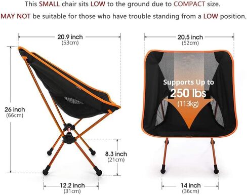 Folding Camping Chair for Adults,Camp Chair, Ultralight Portable Camping Chairs -Aircraft Grade Aluminum-Carry Bag & Shoulder Strap Included in Saudi Arabia