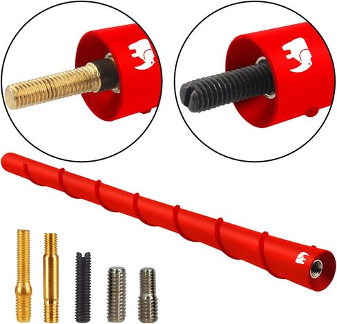 8" inch Spiral Flexible Antenna, Compatible with Nissan - Frontier (1998-2021), Titan (2004-2023), Rogue (2008-2021), Pathfinder (2013-2019) - Designed for Optimized FM/AM Reception (Red) in Saudi Arabia