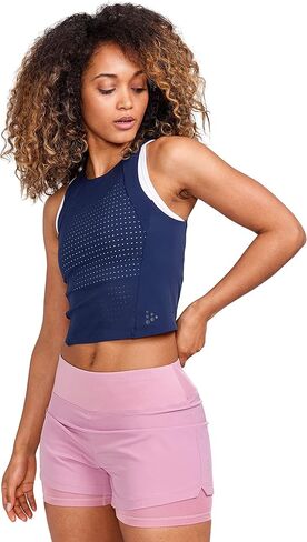 Craft Sportswear Women's ADV HIT Perforated Tank | Sleeveless Cropped Tank Top | Great for Workouts & Running in Kuwait