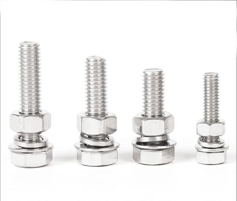 10 مقاسات شائعة (1/4-20، 5/16-18، 3/8-16) مجموعة فرز البراغي والصواميل شديدة التحمل، 304 من الفولاذ المقاوم للصدأ (192 قطعة) in Kuwait