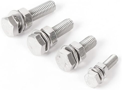 10 مقاسات شائعة (1/4-20، 5/16-18، 3/8-16) مجموعة فرز البراغي والصواميل شديدة التحمل، 304 من الفولاذ المقاوم للصدأ (192 قطعة) in Kuwait