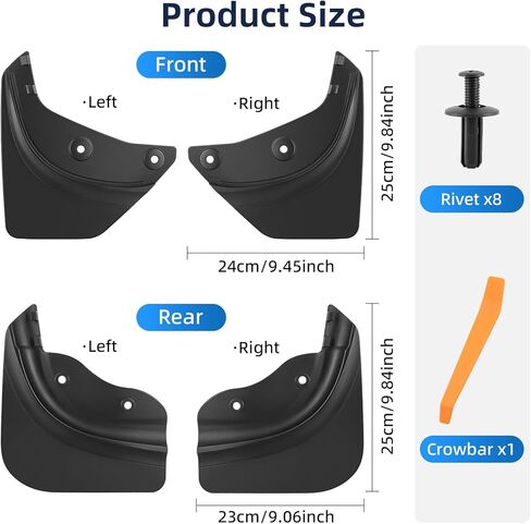 اللوحات الطينية لطراز Tesla Y 2023 2022 2021 واقيات رذاذ السيارة، ملحقات حماية الطين لجسم السيارة والطلاء لطراز Tesla Y - مجموعة من 4 in Kuwait