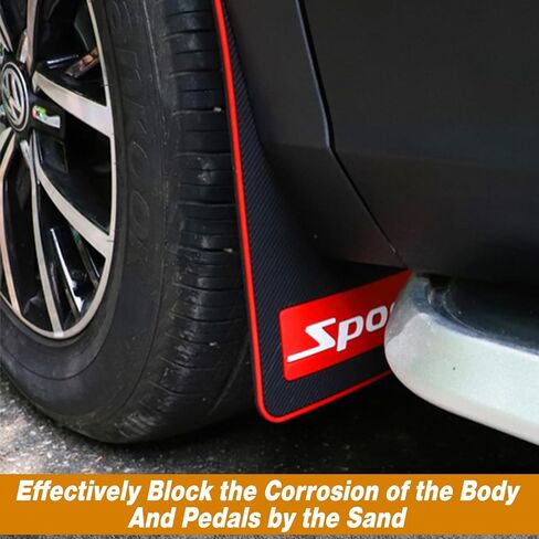 KEYOOG 4 Pcs Plus Size Universal Widening Automobile Mud Flap, Splash Guard, Fit for Pickup, Truck, Large Van, Soft Mud Guard of Sediment Resistant, 20 in/ 12 in/ 0.2 in,Black Sports in Saudi Arabia