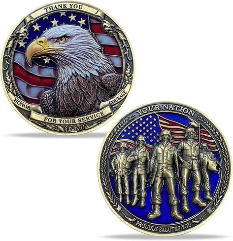 عملة التحدي العسكري شكرًا لك على خدمتك - برونزية عتيقة in Kuwait