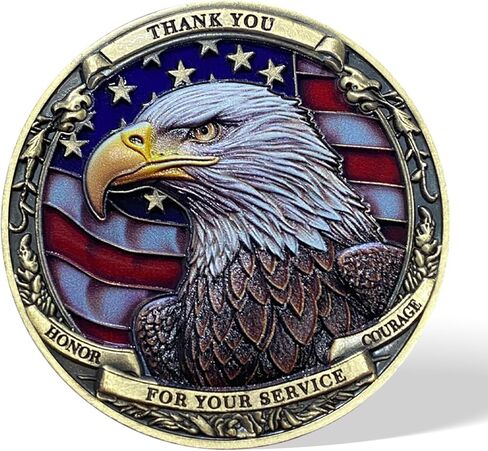 عملة التحدي العسكري شكرًا لك على خدمتك - برونزية عتيقة in Kuwait