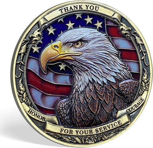 عملة التحدي العسكري شكرًا لك على خدمتك - برونزية عتيقة in Kuwait