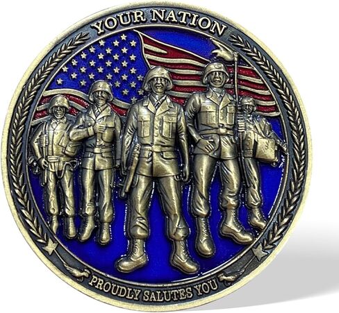 عملة التحدي العسكري شكرًا لك على خدمتك - برونزية عتيقة in Kuwait