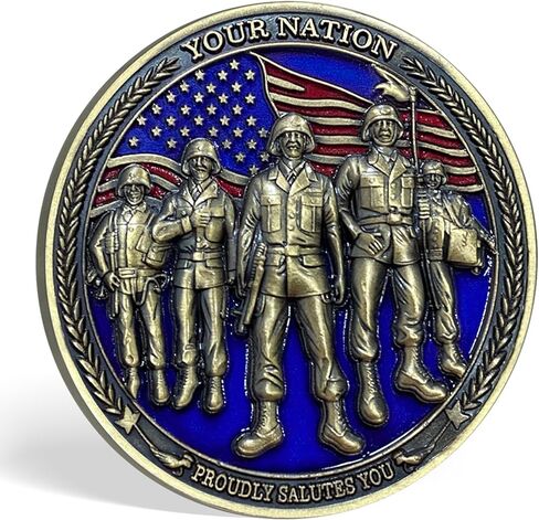 عملة التحدي العسكري شكرًا لك على خدمتك - برونزية عتيقة in Kuwait