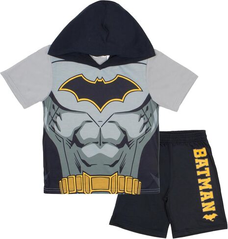BATMAN Boys Costume Hooded Top & Shorts, 2-Piece Cosplay Outfit Set for Kids and Toddlers in Saudi Arabia