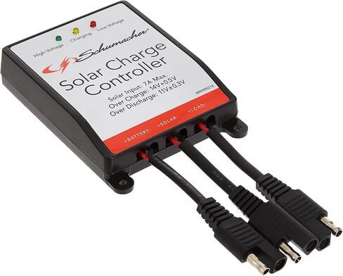 شوماخر SPC-7A جهاز التحكم بالشحن بالطاقة الشمسية 12 فولت - لبطاريات الرصاص الحمضية والألواح الشمسية - أسود in Kuwait