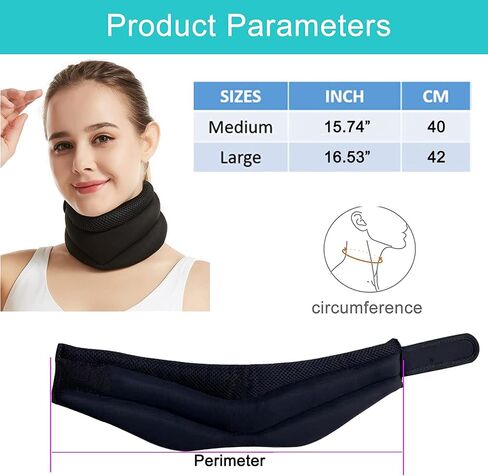 Neck Brace for Neck Pain and Support, Soft Foam Cervical Collar for Sleeping, Adjustable Neck Collar Support Brace for Wraps Alignment and Stabilize, Women & Men Cervical Spine Pressure Relief (M) in Saudi Arabia
