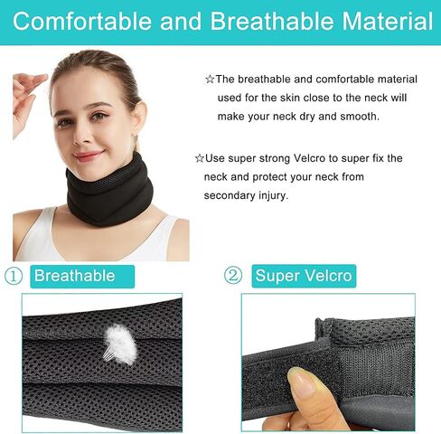 Neck Brace for Neck Pain and Support, Soft Foam Cervical Collar for Sleeping, Adjustable Neck Collar Support Brace for Wraps Alignment and Stabilize, Women & Men Cervical Spine Pressure Relief (M) in Saudi Arabia