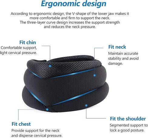 Neck Brace for Neck Pain and Support, Soft Foam Cervical Collar for Sleeping, Adjustable Neck Collar Support Brace for Wraps Alignment and Stabilize, Women & Men Cervical Spine Pressure Relief (M) in Saudi Arabia