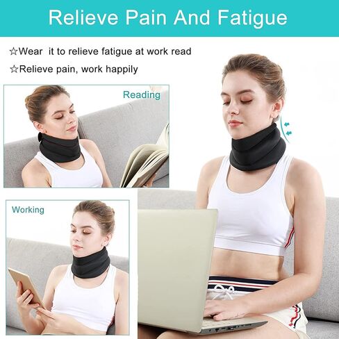 Neck Brace for Neck Pain and Support, Soft Foam Cervical Collar for Sleeping, Adjustable Neck Collar Support Brace for Wraps Alignment and Stabilize, Women & Men Cervical Spine Pressure Relief (M) in Saudi Arabia