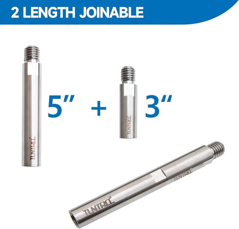 S-Steel 5/8"-11 مجموعة عمود تمديد دوار، 5" و3" موسع قضيب التوصيل لتلميع السيارة، مطحنة الزوايا، لوحة الدعم in Kuwait