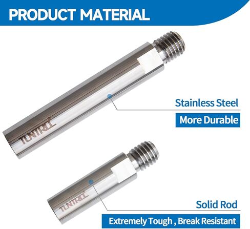 S-Steel 5/8"-11 مجموعة عمود تمديد دوار، 5" و3" موسع قضيب التوصيل لتلميع السيارة، مطحنة الزوايا، لوحة الدعم in Kuwait