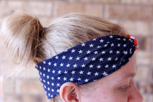 Art Attack American Flag USA America Soft Cotton Sports Running Vintage Red White Blue Workout Headband in Saudi Arabia