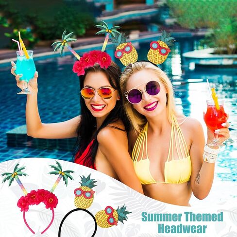 2 حزمة الأناناس عقال شجرة النخيل عقال هاواي عقال الأناناس هاواي وشجرة النخيل رئيس boppers للنساء الصيف حزب هاواي عقال الحزب in Kuwait