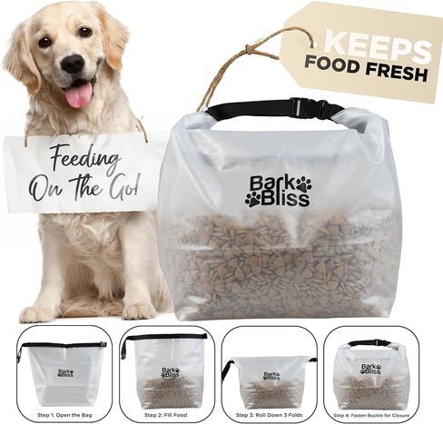 Dog Food Travel Bag, 80 Cups Dog Food Travel Container With Air Tight Velcro Closure, Large Portable Dog Food Travel Container, Great for Camping, Travel, and Everyday Use 15lbs in Saudi Arabia