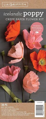 Lia Griffith LG40006 Crepe Paper Kit, Peony Flowers, Sizes, Colors may vary, 29 Count in Kuwait