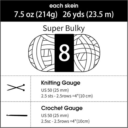 HOMBYS Bulky Fulffy Chunky Chenille Yarn for Hand Knitting,Soft Lightweight Large Thick Jumbo Yarn for Chunky Blanket,8 Pack,White & Khaki(253.6 yds,64 oz) in Saudi Arabia