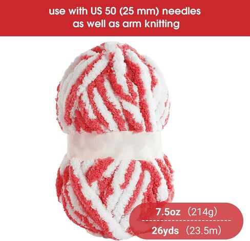 HOMBYS Bulky Fulffy Chunky Chenille Yarn for Hand Knitting,Soft Lightweight Large Thick Jumbo Yarn for Chunky Blanket,8 Pack,White & Khaki(253.6 yds,64 oz) in Saudi Arabia