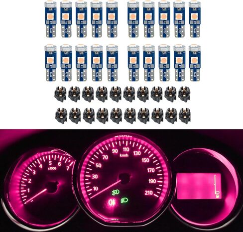 Dash Light Bulbs, T5 37 74 PC74 PC37 LED Bulbs with Twist Lock Socket, 3030-3SMD Chips Super Bright Universal for Instrument Cluster Dashboard Panel Gauge Indicator (Ice blue, 10pcs) in Saudi Arabia