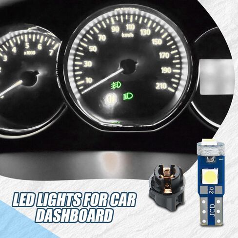 Dash Light Bulbs, T5 37 74 PC74 PC37 LED Bulbs with Twist Lock Socket, 3030-3SMD Chips Super Bright Universal for Instrument Cluster Dashboard Panel Gauge Indicator (Ice blue, 10pcs) in Kuwait