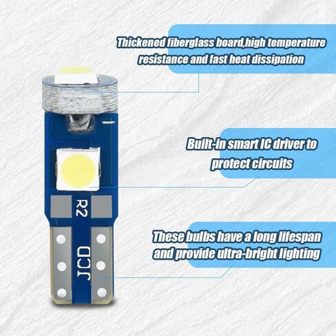 Dash Light Bulbs, T5 37 74 PC74 PC37 LED Bulbs with Twist Lock Socket, 3030-3SMD Chips Super Bright Universal for Instrument Cluster Dashboard Panel Gauge Indicator (Ice blue, 10pcs) in Kuwait