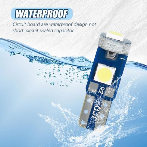 Dash Light Bulbs, T5 37 74 PC74 PC37 LED Bulbs with Twist Lock Socket, 3030-3SMD Chips Super Bright Universal for Instrument Cluster Dashboard Panel Gauge Indicator (Ice blue, 10pcs) in Kuwait