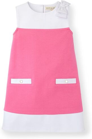 Hope & Henry Girls' Sleeveless Ponte Dress with Bow Collar in Saudi Arabia