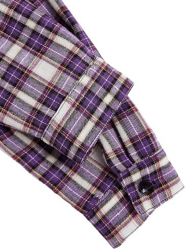 SweatyRocks Women's Casual Plaid Long Sleeve Hooded Sweatshirt Drop Shoulder Drawstring Hoodie with Pocket in Kuwait
