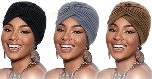 Pack of 3 Soft Turban Caps Turban Hat Sleep Cap Headwear for Women in Saudi Arabia