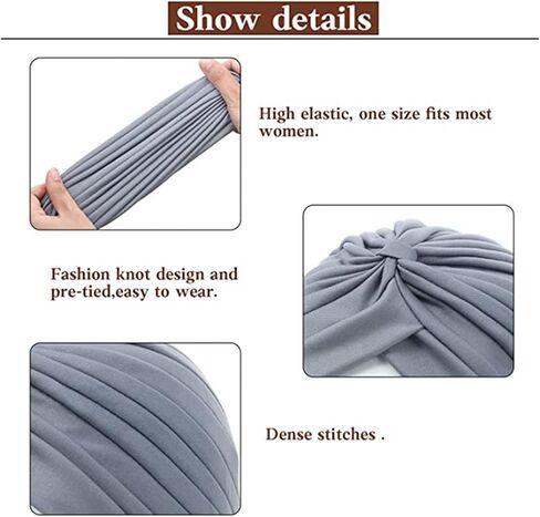 Pack of 3 Soft Turban Caps Turban Hat Sleep Cap Headwear for Women in Saudi Arabia