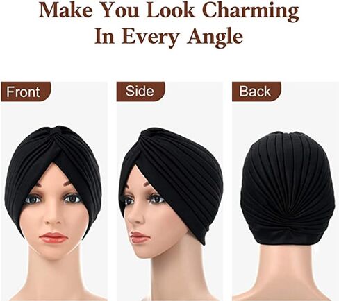 Pack of 3 Soft Turban Caps Turban Hat Sleep Cap Headwear for Women in Saudi Arabia