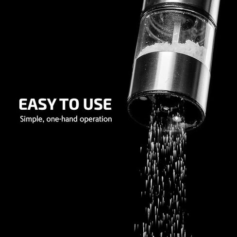 مطحنة ملح البحر والفلفل 2 في 1 من OVENTE مع شفرة سيراميك، تشغيل تلقائي بيد واحدة ومطحنة ملح وفلفل تعمل بالبطارية، سهلة الطحن وخشونة قابلة للتعديل، فضي SPD121S in Kuwait