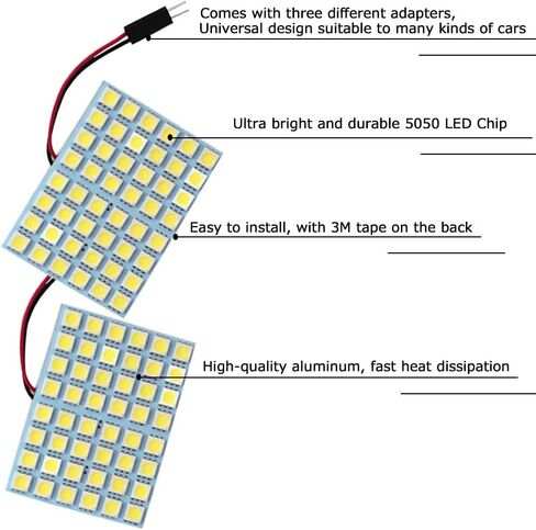 موفرة للطاقة LED لوحة قبة ضوء السيارات القراءة الداخلية سقف السقف مصباح سلكي 5050 24SMD DC12V أبيض مع BA9S T10 محولات فسطون حزمة-6 in Kuwait