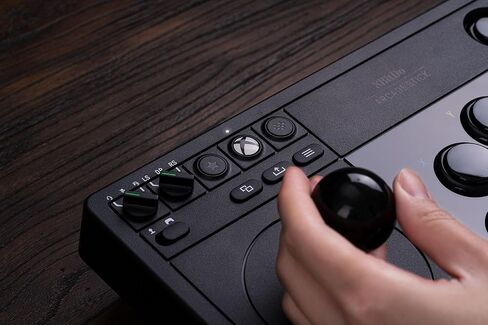8BitDo 2.4g Wireless Arcade Fight Stick with 3.5mm Audio Jack, Mic Mute Button & Joystick Mapping Button for Xbox Series X|S, Xbox One and Windows 10 - Officially Licensed (Black) in Saudi Arabia
