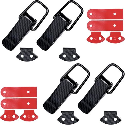 4PCS Auto Bumper Clip, Car Bumper Security Hook Lock Clips, Quick Release Auto Bumper Clip, Quick Release Fasteners for Trunk Bumpers Fenders, Carbon Fiber Texture（L） in Saudi Arabia