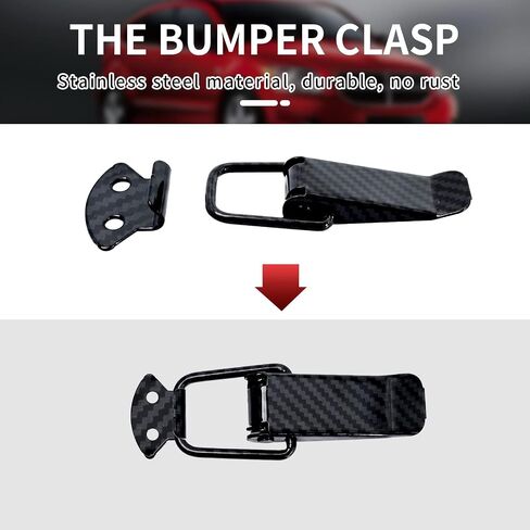 4PCS Auto Bumper Clip, Car Bumper Security Hook Lock Clips, Quick Release Auto Bumper Clip, Quick Release Fasteners for Trunk Bumpers Fenders, Carbon Fiber Texture（L） in Saudi Arabia