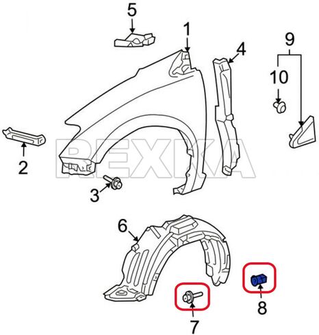 Rexka 15 Sets Fender Liner Bumper Cover Screw Grommet Kits for Toyota Tacoma Tundra Sienna Sequoia 90189-06214 90159-60498 in Saudi Arabia