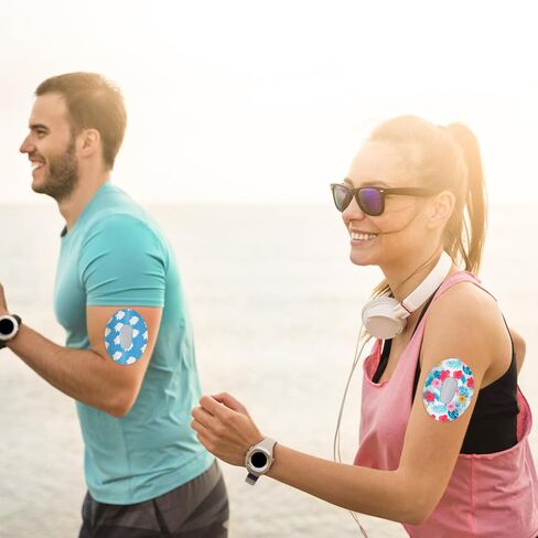 30pcs Adhesive Patch for Dexcom G6, Waterproof Sensor Covers Breathable Sweatproof Over Patches Colorful Floral Sensor Tape Sensor Stickers Accessories for Dexcom G6 in Saudi Arabia