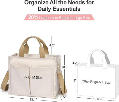 حقيبة حمل F-color للنساء مع سحاب ومروحة صغيرة محمولة للسفر والشاطئ والصيف والمكتب والأساسيات الخارجية للنساء in Kuwait