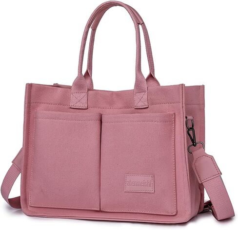 Canvas Tote Bag for Women With Pockets,Crossbody Purses Everything Everyday Hobo Shoulder Bag Handbags for Work Beach Gym in Kuwait